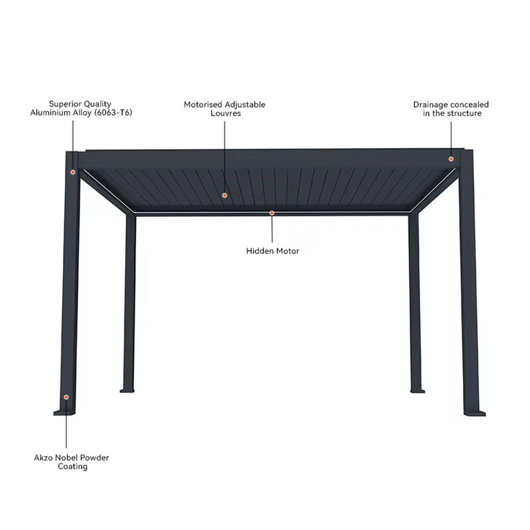 Pegasus 3m x 4m Aluminium Freestanding Semi Permanent Gazebo