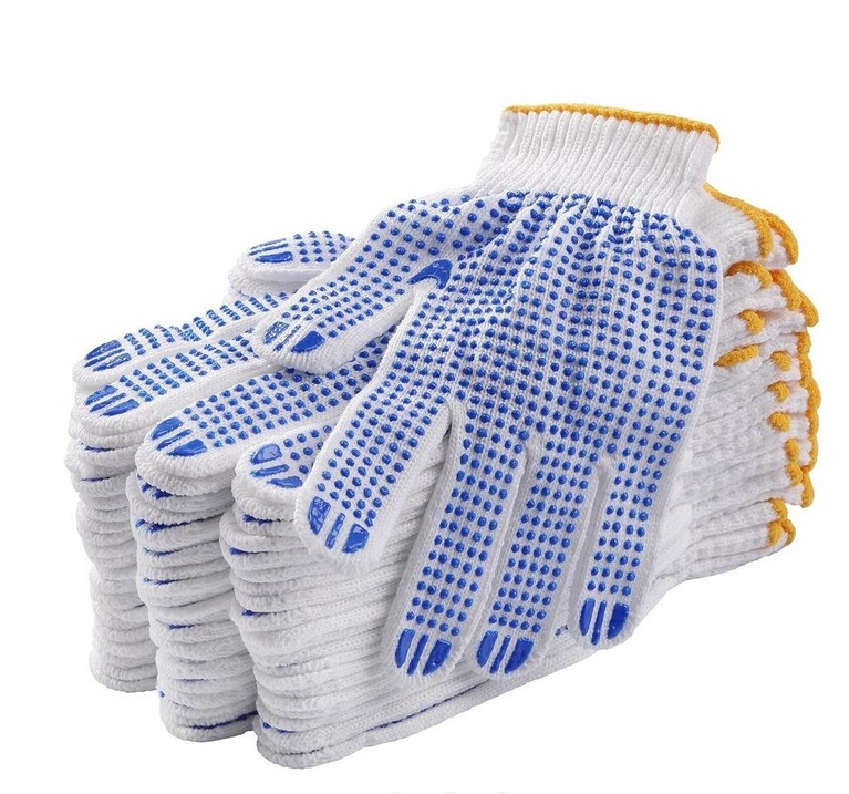 Work Gloves 10 Pairs Cotton with PVC Dots Gloves 50g each