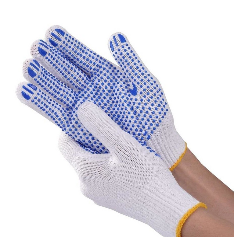 Work Gloves 10 Pairs Cotton with PVC Dots Gloves 50g each