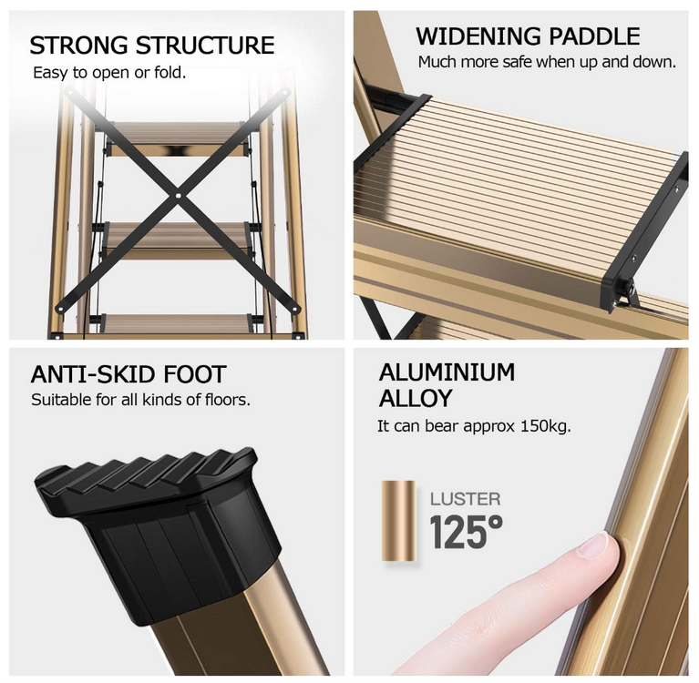 Pegasus 150kg 4 Step Aluminium Folding Ladder