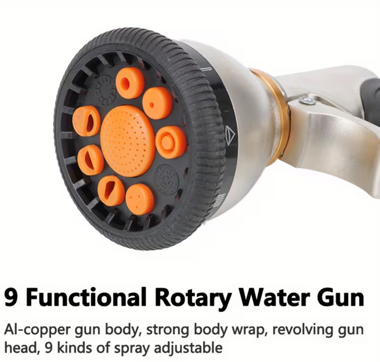 Lexia Premium Metal 9-Pattern Garden & Car Wash Spray Gun