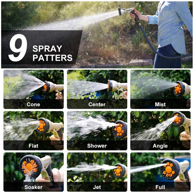 Lexia Premium Metal 9-Pattern Garden & Car Wash Spray Gun